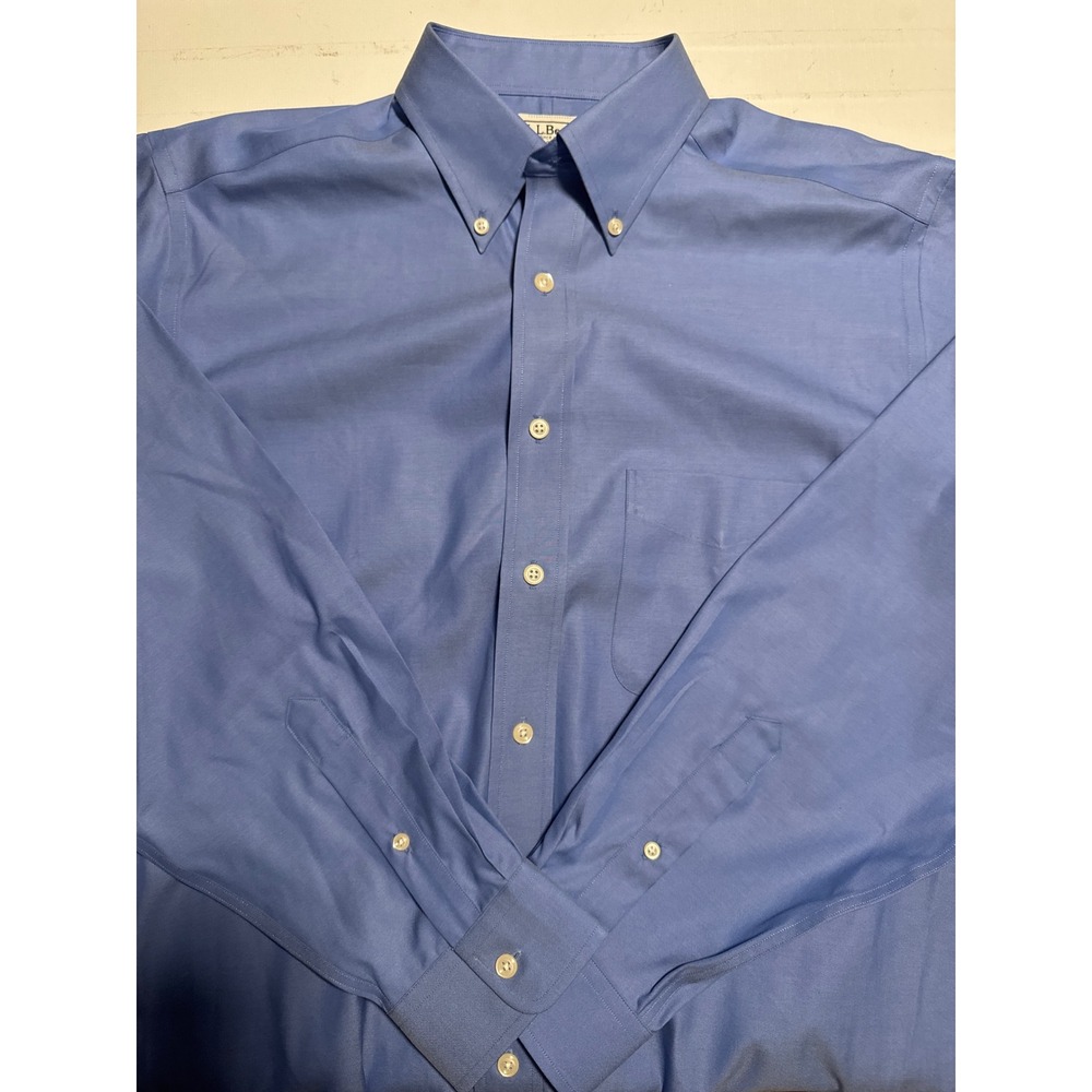 L.L. Bean Button Down Shirt Mens XL Blue Excellent Long Sleeve Oxford Pocket